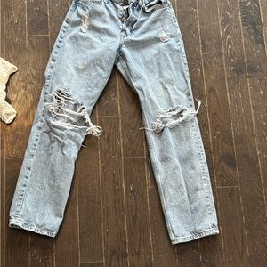 Light Blue Relaxed Distressed Jeans